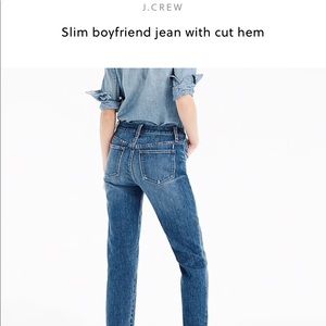 Slim boyfriend jean with cut hem